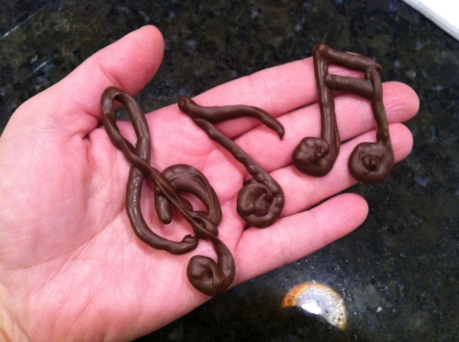 music notes chocolate